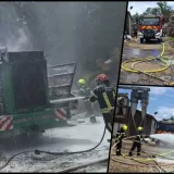 Požar je izbio u tvornici za proizvodnju peleta u Brezinama/Foto: DVD Lipik