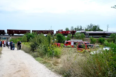 U 10.05 sati izmedju kolodvora Sveti Ivan Zabno - Gradec kod Bjelovara dogodio se sudar teretnog vlaka HZ Carga i putnickog vlaka HZ putnickog prijevoza/Foto: Goran Mehkek/CROPIX