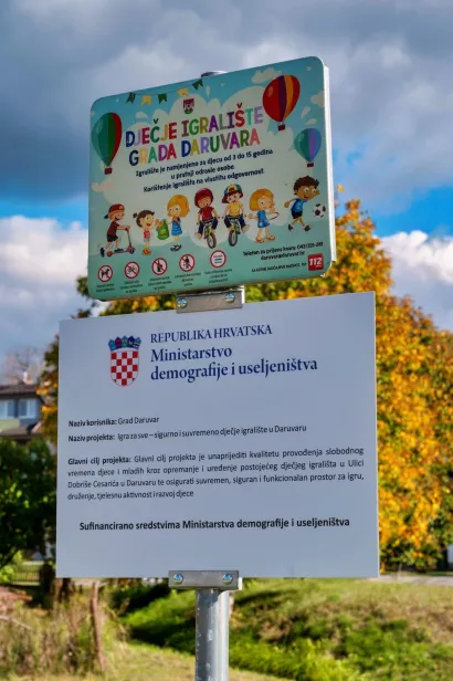 Dječje Igrali&scaron;te u Ulici Dobri&scaron;e Cesarića u Daruvaru/Foto: Predrag Uskoković/Grad Daruvar
