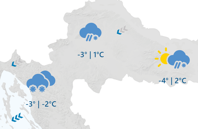 Prognoza za srijedu za područje Bjelovarsko-bilogorske i Požeško-slavonske županije / Foto: DHMZ