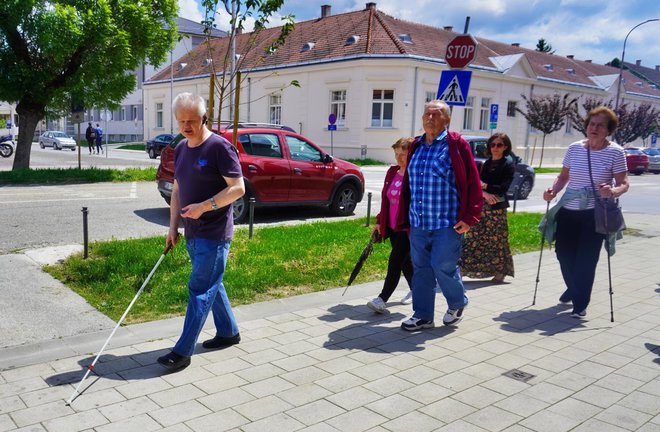 Daruvarčani su upoznali prepreke slijepih u šetnji kroz grad/ Foto: Tomislav Kukec/ MojPortal.hr