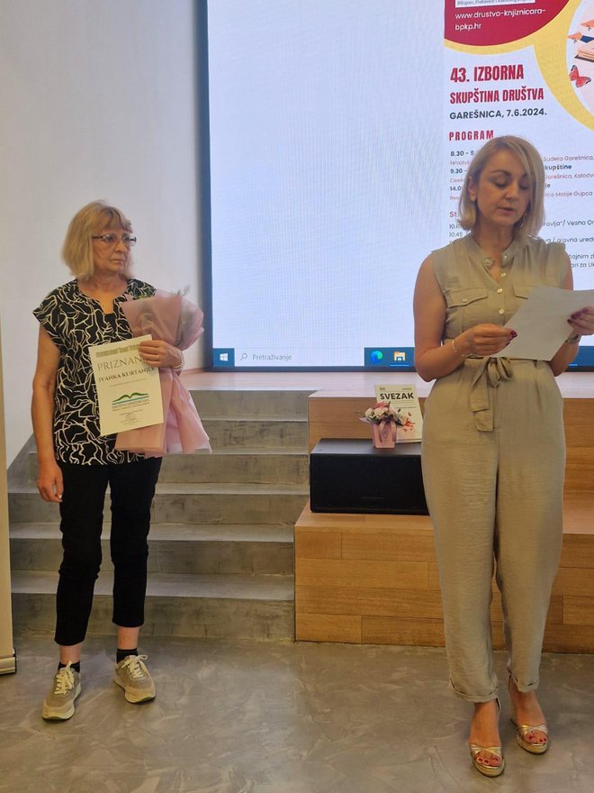 Bjelovarčanka Ivanka primila je vrijedno priznanje/Foto: Narodna knjižnica Petar Preradović Bjelovar