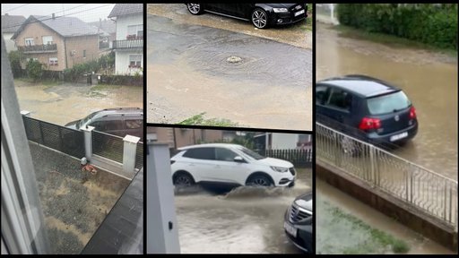 Podravska ulica u Bjelovaru nakon jakog pljuska potpuno poplavila: "Možemo otvoriti aquapark"