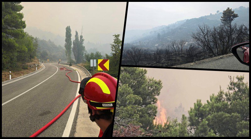 Fotografija: Vatrogasci iz BBŽ_a su krenuli s gašenjem vatre u Dalmaciji/Foto: JVP Garešnica