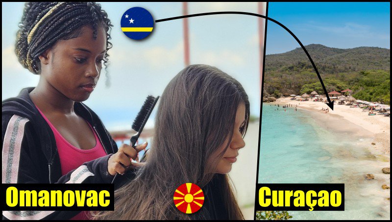 Fotografija: Studentica s Kariba na Omanovcu radi frizuru studentici iz Sjeverne Makdonije/Foto: Nikica Puhalo/MojPortal.hr