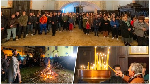 Pravoslavni vjernici slave Božić: U Bjelovaru zapaljen badnjak, iskre najavile sretnu novu godinu