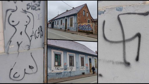 GOVOR MRŽNJE Nacistička i ustaška obilježja i grafiti golotinje osvanuli na fasadi kuće u Bjelovaru